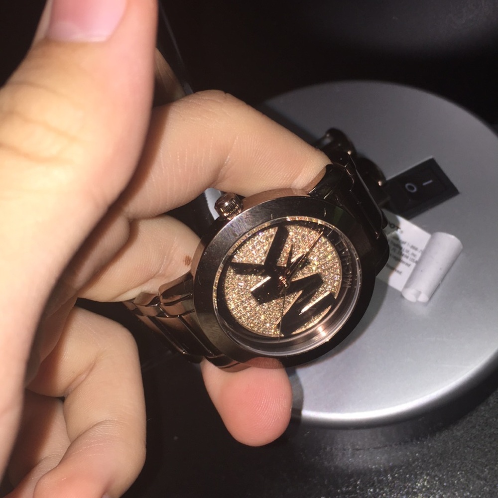 Michael Kors chocolate gold diamond watch